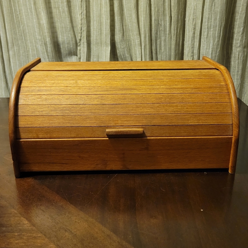 Vintage Kalmar Designs Thailand Teak Tambor Bread/Storage Box
